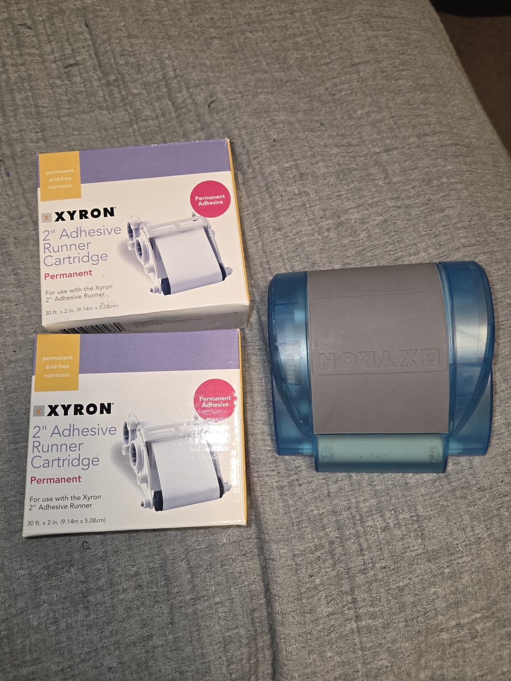 Xyron 2" Cheeta Adhesive Runner with Blue Housing And 2 New Cartridges